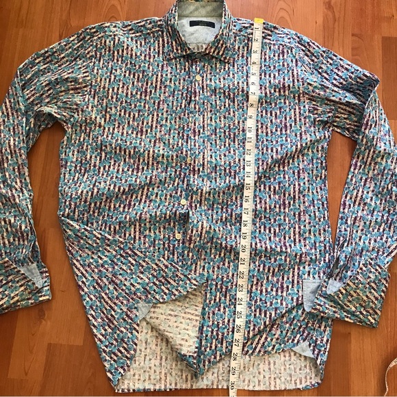 TED BAKER | Blue & Purple Button Down French Cuff L - Picture 7 of 11